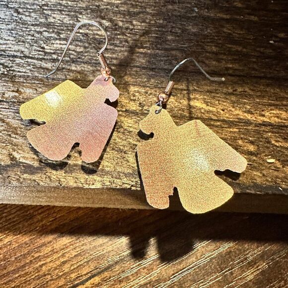 Handcrafted Boho Copper Earrings, Southwestern Thunderbird Wire Earrings, Gift - Picture 5 of 9